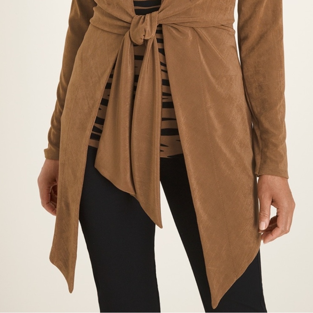 Chico’s BLACK Tie Front Traveler's Jacket, NWT, travel friendly leisure, knit